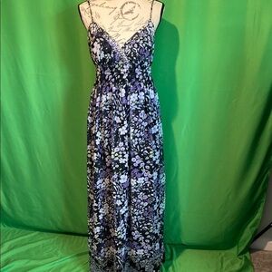 Roulette Blue and White Sleeveless Maxi Sundress
